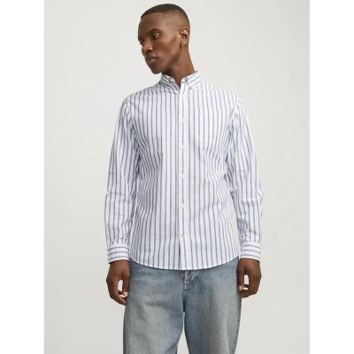 риза,с,дълъг,ръкав,мъжки,ризи,jack,&,jones,oxford,plus,size,long,sleeve,shirt,ensign,blue,stripes,stripes,(blue)