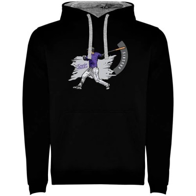 суичър,мъжки,пуловери,kruskis,baseball,two,colour,hoodie,black,grey,(black)