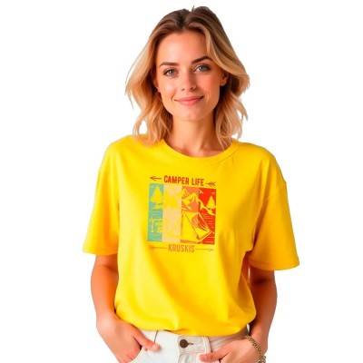 тениска,мъжки,тениски,дамски,тениски,kruskis,camper,life,short,sleeve,t,shirt,yellow,(yellow)