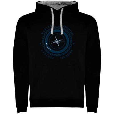 суичър,мъжки,пуловери,kruskis,compass,two,colour,hoodie,black,grey,(black)