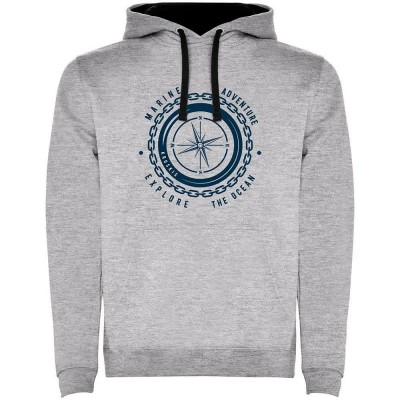 суичър,мъжки,пуловери,kruskis,compass,two,colour,hoodie,heather,grey,black,(grey)
