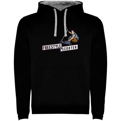 суичър,мъжки,пуловери,kruskis,freestyle,scooter,two,colour,hoodie,black,grey,(black)