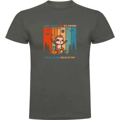 тениска,мъжки,тениски,kruskis,keep,calm,sloth,short,sleeve,t,shirt,dark,army,green,(green)