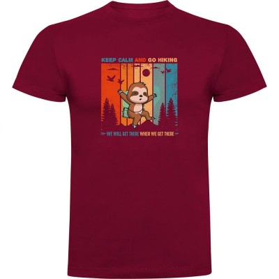 тениска,мъжки,тениски,kruskis,keep,calm,sloth,short,sleeve,t,shirt,dark,red,(red)