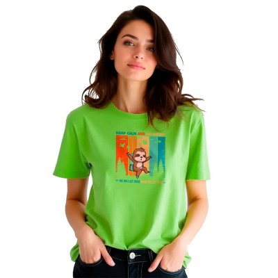 тениска,дамски,тениски,kruskis,keep,calm,sloth,short,sleeve,t,shirt,green,(light,green)
