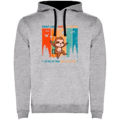 суичър,мъжки,пуловери,kruskis,keep,calm,sloth,two,colour,hoodie,heather,grey,black,(grey)