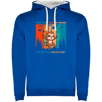 суичър,мъжки,пуловери,kruskis,keep,calm,sloth,two,colour,hoodie,royal,blue,white,(blue)