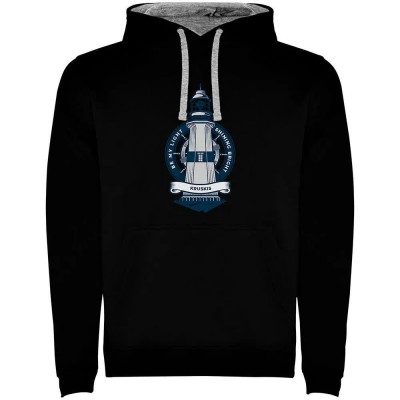 суичър,мъжки,пуловери,kruskis,lighthouse,two,colour,hoodie,black,grey,(black)