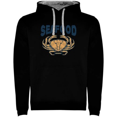 суичър,мъжки,пуловери,kruskis,seafood,crab,two,colour,hoodie,black,grey,(black)