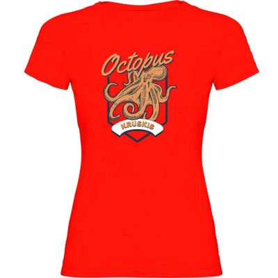 тениска,дамски,тениски,kruskis,seafood,octopus,short,sleeve,t,shirt,red