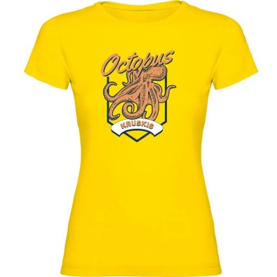 тениска,дамски,тениски,kruskis,seafood,octopus,short,sleeve,t,shirt,yellow,(yellow)