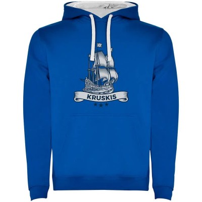 суичър,мъжки,пуловери,kruskis,ship,two,colour,hoodie,blue,(royal,blue,white)