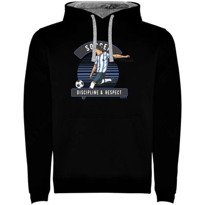 суичър,мъжки,пуловери,kruskis,soccer,discipline,two,colour,hoodie,black,grey,(black)