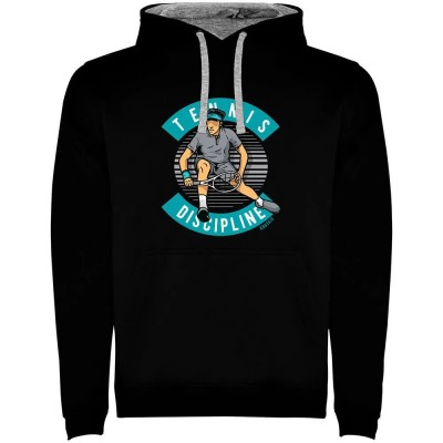 суичър,мъжки,пуловери,kruskis,tennis,discipline,two,colour,hoodie,black,grey,(black)