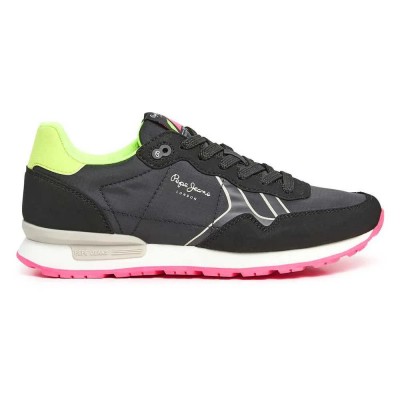 маратонки,дамски,маратонки,pepe,jeans,brit,neon,trainers,black