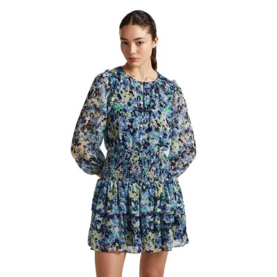 рокля,дамски,поли,и,рокли,pepe,jeans,coral,long,sleeve,short,dress,multicolor,(sea,blue)