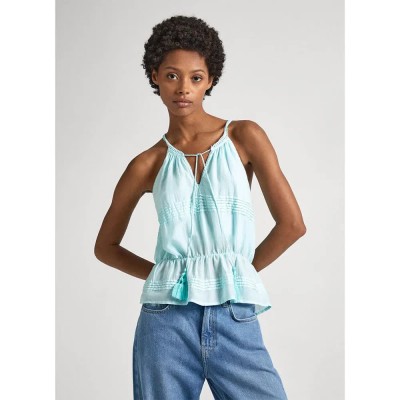 дамски,блузи,дамски,ризи,pepe,jeans,daisy,sleeveless,blouse,aqua,blue
