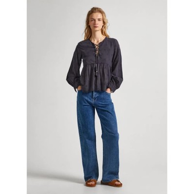 дамски,блузи,дамски,ризи,pepe,jeans,danae,long,sleeve,blouse,infinity,grey