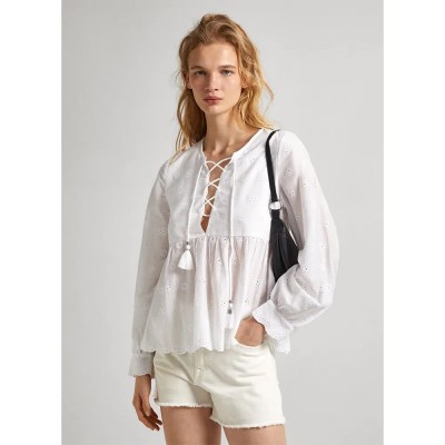 дамски,блузи,pepe,jeans,danae,long,sleeve,blouse,beige,(white)
