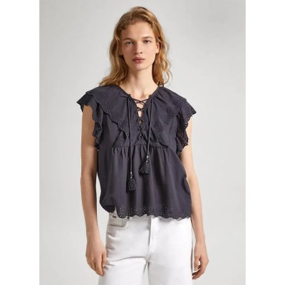 дамски,блузи,дамски,ризи,pepe,jeans,dorotea,sleeveless,blouse,infinity,grey