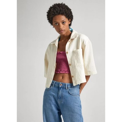 риза,с,къс,ръкав,дамски,блузи,дамски,ризи,pepe,jeans,elle,ecru,short,sleeve,shirt,white