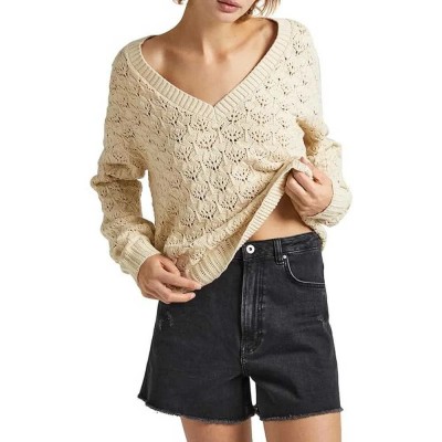 блуза,дамски,пуловери,дамски,плетени,дрехи,pepe,jeans,grace,v,neck,sweater,beige