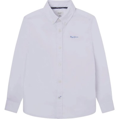 риза,с,дълъг,ръкав,детски,ризи,pepe,jeans,jayme,long,sleeve,shirt,white