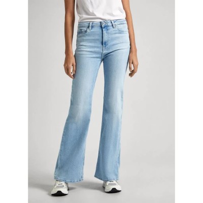 дамски,панталони,pepe,jeans,slim,flare,fit,high,waist,jeans,blue