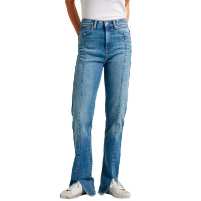дамски,панталони,pepe,jeans,slim,split,fit,high,waist,jeans,blue,(denim)