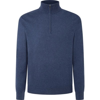 блуза,мъжки,пуловери,дамски,пуловери,hackett,cotton,cashmere,half,zip,sweater,blue,(navy)