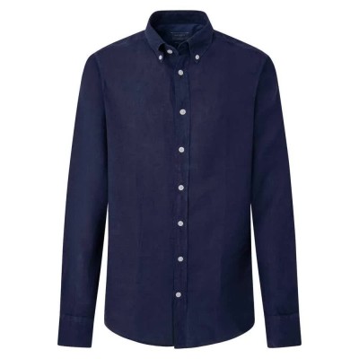 риза,с,дълъг,ръкав,мъжки,ризи,hackett,garment,dye,linen,b,long,sleeve,shirt,navy,(blue)
