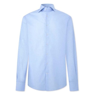 карирана,риза,мъжки,ризи,hackett,two,tone,grid,check,long,sleeve,shirt,blue
