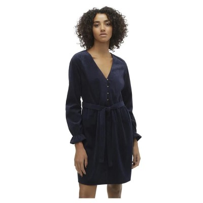 рокля,дамски,поли,и,рокли,vero,moda,linda,long,sleeve,dress,blue,(night,sky)