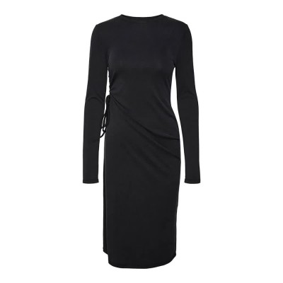 рокля,дамски,поли,и,рокли,vero,moda,phine,long,sleeve,long,dress,black,(black)