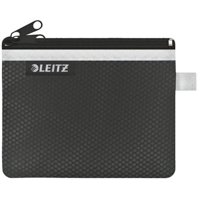 несесер,тоалетни,принадлежности,leitz,wow,nylon,two,pockets,travel,14x10.5,cm,wash,bag,black