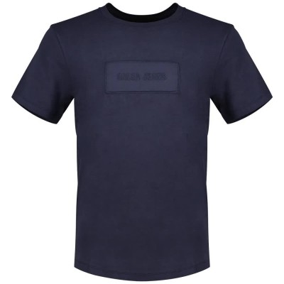 тениска,мъжки,тениски,salsa,jeans,with,textured,branding,slim,fit,fit,short,sleeve,t,shirt,blue,(dark,blue)