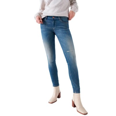 дънки,дамски,панталони,salsa,jeans,wonder,over,dye,skinny,fit,jeans,blue,(greencast)