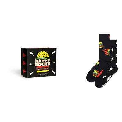 чорапи,мъжки,чорапи,happy,socks,blast,off,burgers,gift,set,half,long,socks,2,pairs,multicolor,(black)