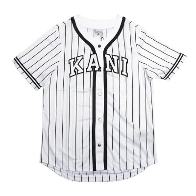 тениска,мъжки,тениски,дамски,тениски,karl,kani,serif,pinstripe,baseball,short,sleeve,v,neck,t,shirt,white,(white)