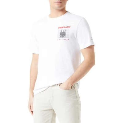 тениска,мъжки,тениски,replay,m6766,.000.22662,short,sleeve,t,shirt,white