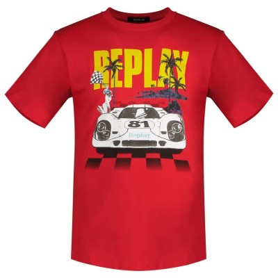 тениска,мъжки,тениски,replay,m6810,.000.22662,short,sleeve,t,shirt,red