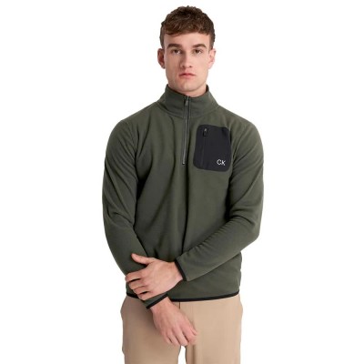 мъжки,пуловери,calvin,klein,golf,planet,half,zip,fleece,green,(hunter,green)