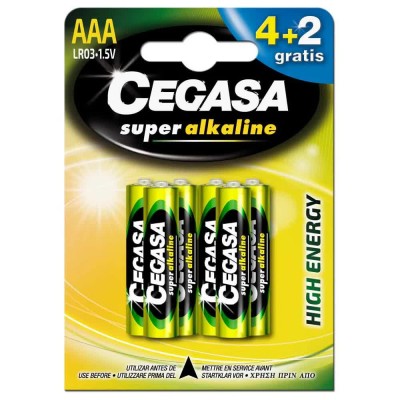 батерии,cegasa,lr03,blister,alkaline,battery,6,units,golden,(silver)