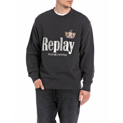 блуза,мъжки,пуловери,replay,m6823.000.23650pw,sweatshirt,black