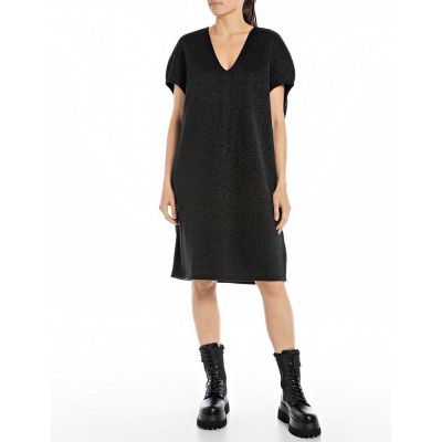 рокля,дамски,поли,и,рокли,replay,w9081.000.22672,short,sleeve,dress,black