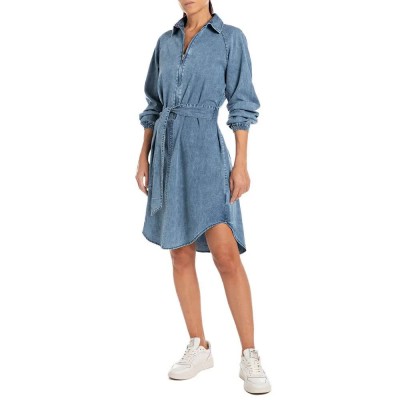 рокля,дамски,поли,и,рокли,replay,w9087a.000.16043b,long,sleeve,dress,blue