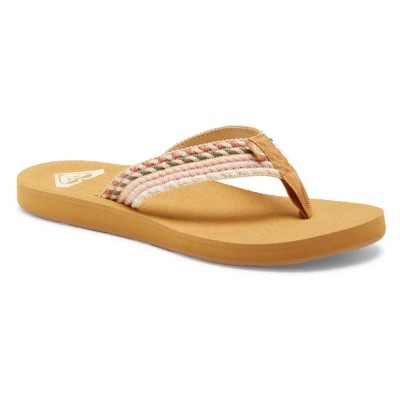 джапанки,дамски,сандали,и,чехли,roxy,porto,rope,flip,flops,golden,(natural,crazy,pink)