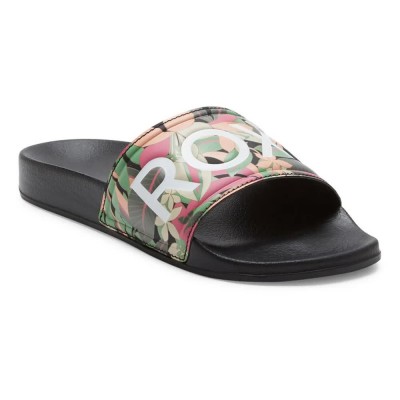 джапанки,дамски,сандали,и,чехли,roxy,slippy,ii,flip,flops,multicolor,(black,pink,soft,lime)