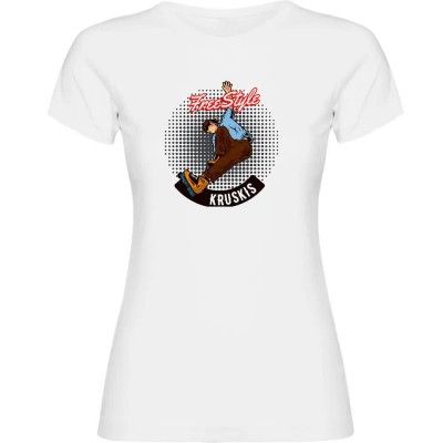 тениска,дамски,тениски,kruskis,freestyle,rollers,short,sleeve,t,shirt,white