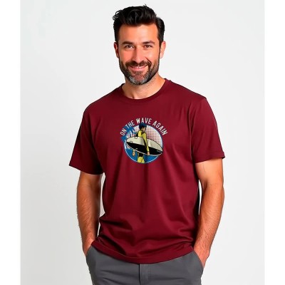 тениска,мъжки,тениски,kruskis,on,the,wave,short,sleeve,t,shirt,red,(dark,red)